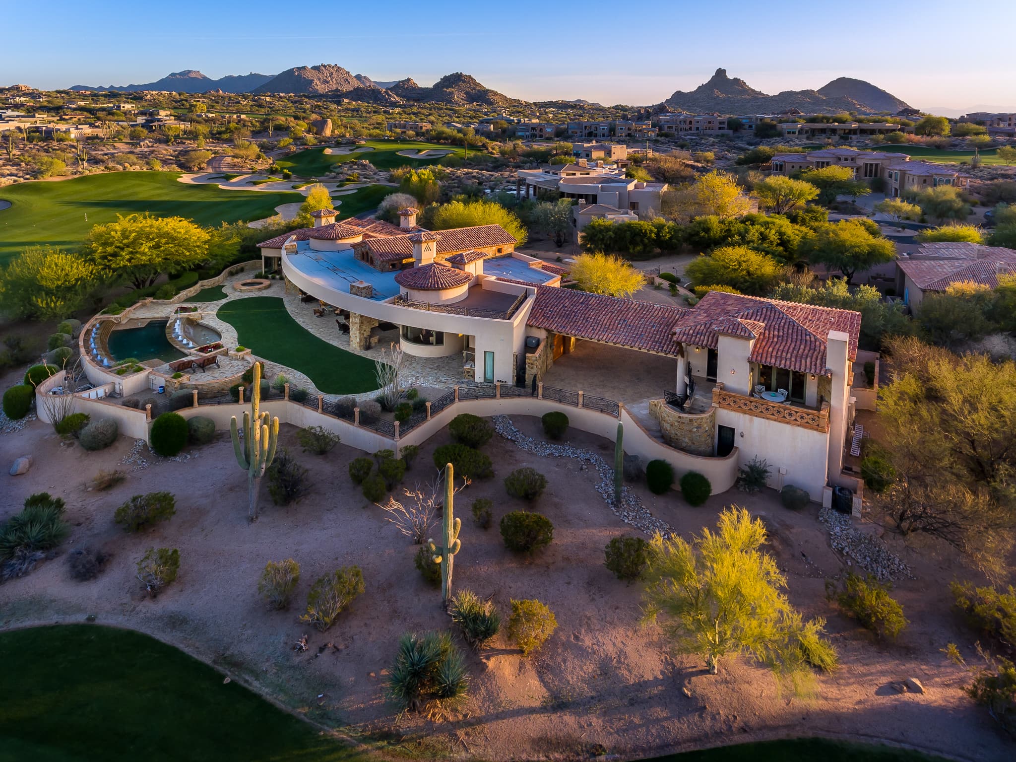 Aerial view of custom home